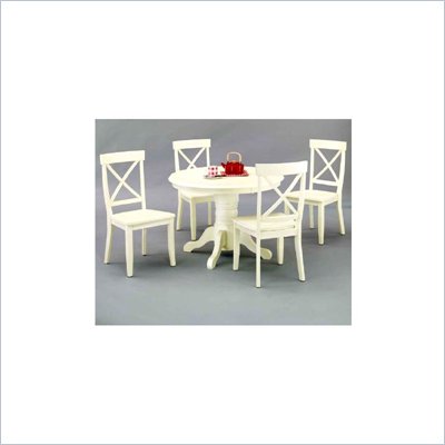 Home Styles Furniture Antique White Pedestal Dining Table Set
