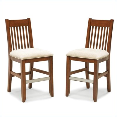 Home Styles Hanover Upholstered Counter Stool in Cherry