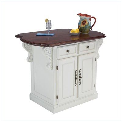 Home Styles Traditions Kitchen Island in Cherry & White