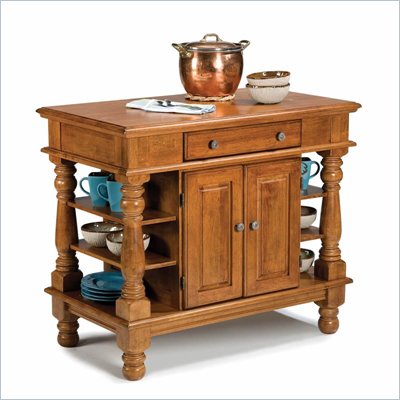 Home Styles Americana Kitchen Island in Distressed Cottage Oak Finish