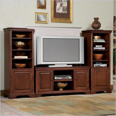 Home Styles Furniture Lafayette 3 PC Wood Entertainment Center in Cherry