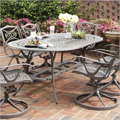 Home Styles Malibu Oval Dining Table in Rust Finish