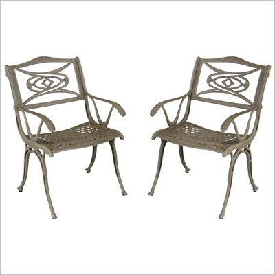 Home Styles Malibu Arm Dining Chair in Brown Finish (Set of 2)