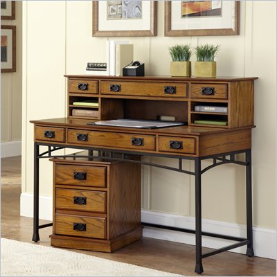 Home Styles Modern Craftsman Executive Desk and Mobile File Set