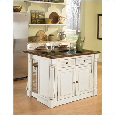 Kitchen Islands Granite  on Home Styles Monarch Kitchen Island With Granite Top And Two Stools