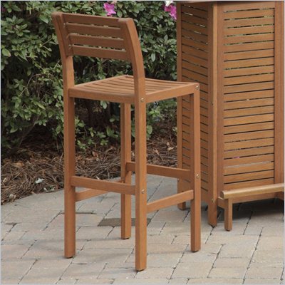 Home Styles Montego Bay 29 Inch Outdoor Bar Stool in Eucalyptus Finish