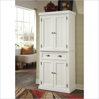 Home Styles Nantucket Pantry in Distressed White Finish