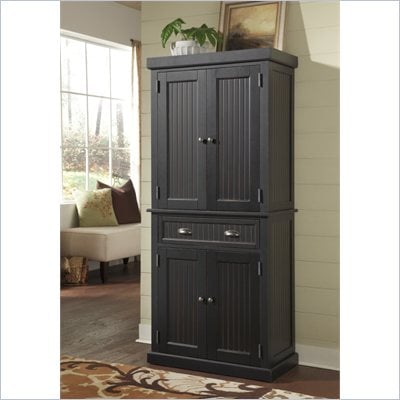 Home Styles Nantucket Pantry in Distressed Black Finish