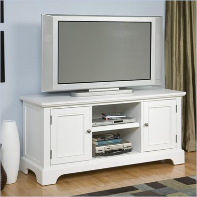 Home Styles Naples Center Console Entertainment Stand in White