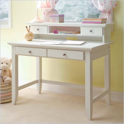 Home Styles Naples Student Desk and Hutch Set in White Finish