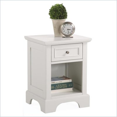 Home Styles Naples 1 Drawer Nightstand in White Finish