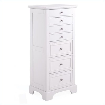 Home Styles Naples Lingerie Chest / Jewelry Armoire in White Finish