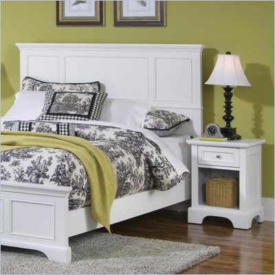 Home Styles Naples Queen Panel Headboard 3 Piece Bedroom Set in White