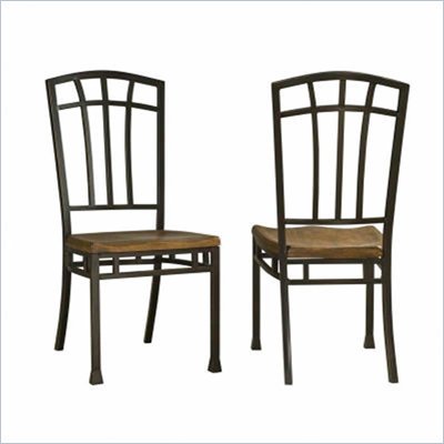 Home Styles Oak Hill Wood Dining Side Chair in Oak Finish (Set of 2)