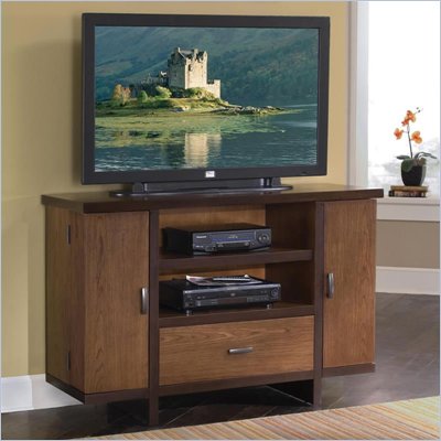 Home Styles Omni Deluxe TV Stand in Walnut Finish