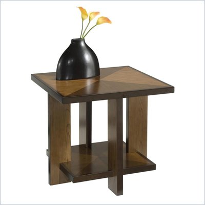Home Styles Omni Square Wood Side End Table in Walnut Finish