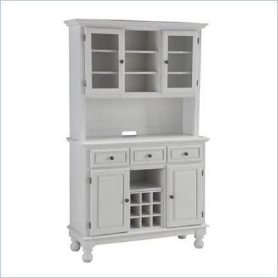 Home Styles Premier Wood Top Buffet Server with 2 door Hutch in White