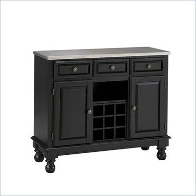 Home Styles Premier Steel Top Buffet Server in Black