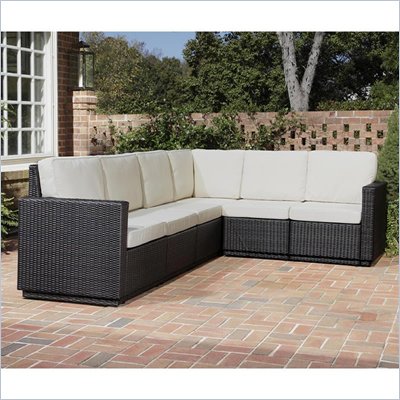Home Styles Riviera Six Seat L Shape Sectional in Stone