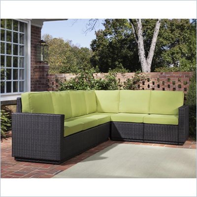 Home Styles Riviera Six Seat L Shape Sectional in Green Apple