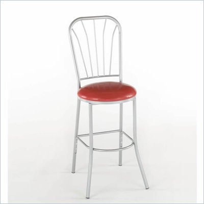 Home Styles Furniture Soda Shoppe Bar Stool with Red Vinyl Seat