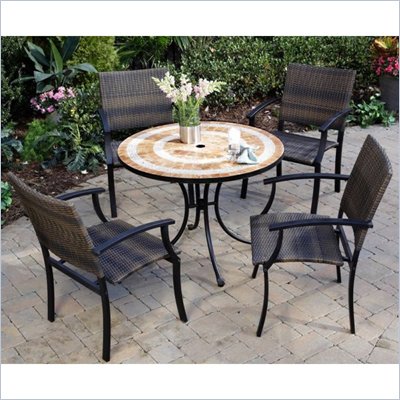 Home Styles Terra Cotta Bistro Table & 2 Newport Chairs in Terra Cotta