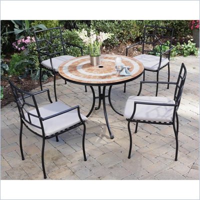 Home Styles Terra Cotta Bistro Table & 2 Cambria Chairs in Terra Cotta