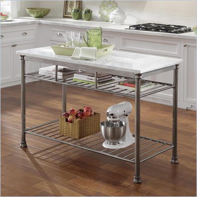 Home Styles The Orleans Kitchen Island with Marble Veneer Top