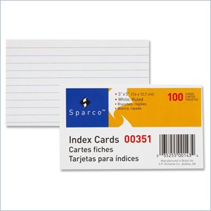 Sparco Ruled Index Card