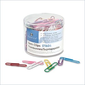 Sparco Vinyl-Coated Jumbo Gem Clip