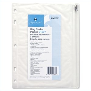 Sparco Hole Punched Ring Binder Pockets