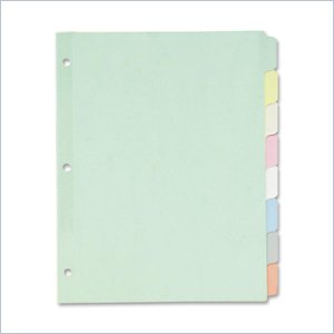 Sparco Laminated Write-On Erasable Tab Indexes