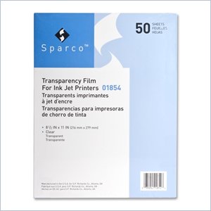 Sparco Color Inkjet Transparency Film