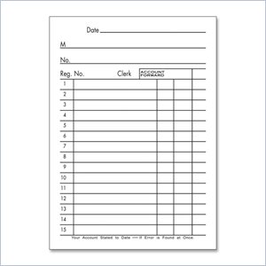 Sparco Carbonized-Back Sales Book