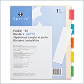Sparco Ring Binder Pocket Tab Divider