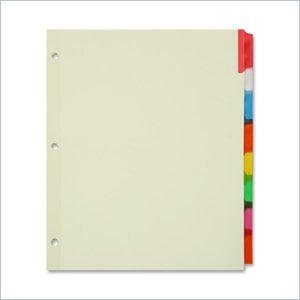 Sparco Ring Binder Index Divider