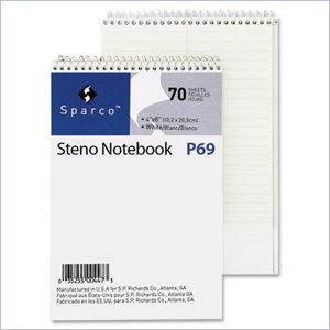 Sparco Green Pitman Ruled Steno Notebook