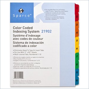 Sparco Quick Index Divider with Table Of Contents Page
