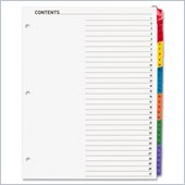 Sparco Quick Index Divider with Table Of Contents Page