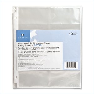 Sparco Business Card Sleeves
