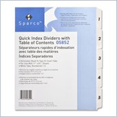 Sparco Quick Index Table Of Contents Divider