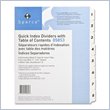 ADD TO YOUR SET: Sparco Quick Index Table Of Contents Divider