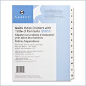 Sparco Quick Index Table Of Contents Divider