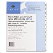 Sparco Table Of Contents Quick Index Divider