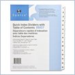 ADD TO YOUR SET: Sparco Quick Index Table Of Contents Divider