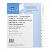 Sparco Quick Index Table Of Contents Divider