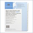 ADD TO YOUR SET: Sparco Table of Contents Index Divider