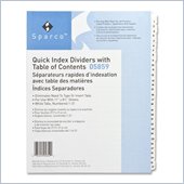 Sparco Table of Contents Index Divider