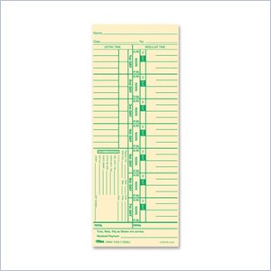 Tops Weekly Time Card