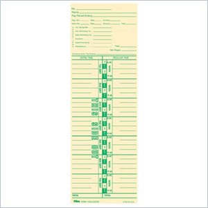 Tops Payroll Calculation Time Card